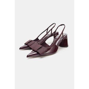 ZARA SLINGBACK HEELED SHOES WITH BOW